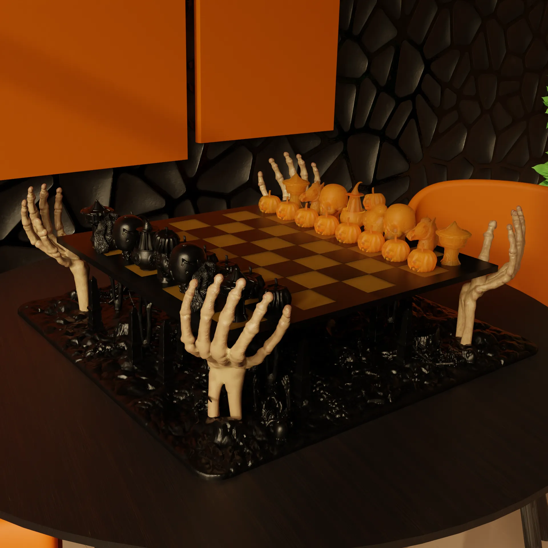 Nightmare's Gambit - Halloween Chess Set