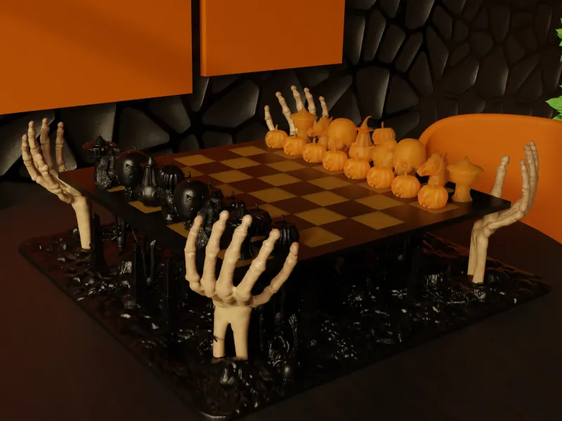 Nightmare's Gambit - Halloween Chess Set