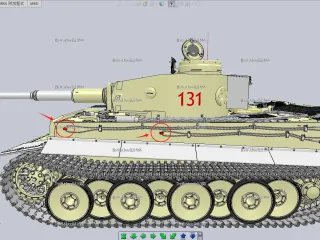 Tiger tank side steel cable hook model-2.(STL-35)