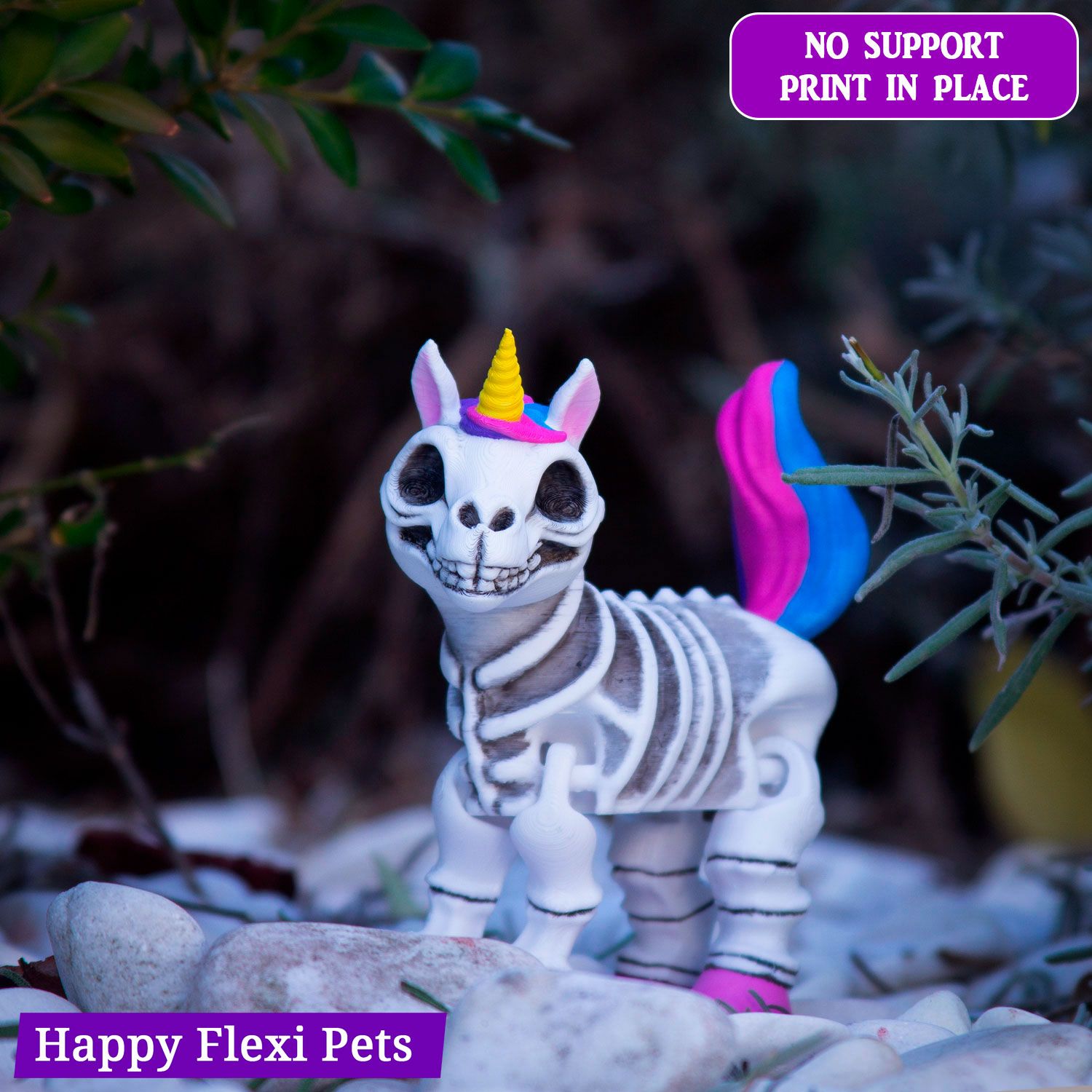Skeleton Unicorn - print in place Halloween toy | 3D models download ...
