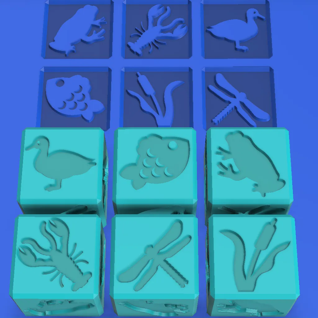 Educational - Cube Pond - for Sensory Play with playdough