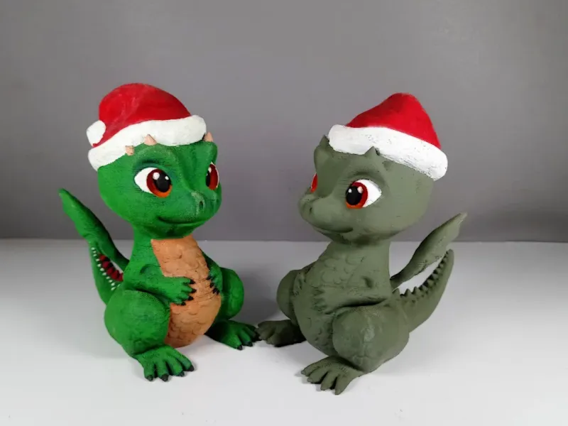 DRAGÃO FOFO ESPECIAL DE NATAL | SEM SUPORTE | IMPRESSÃO INTEGRADA