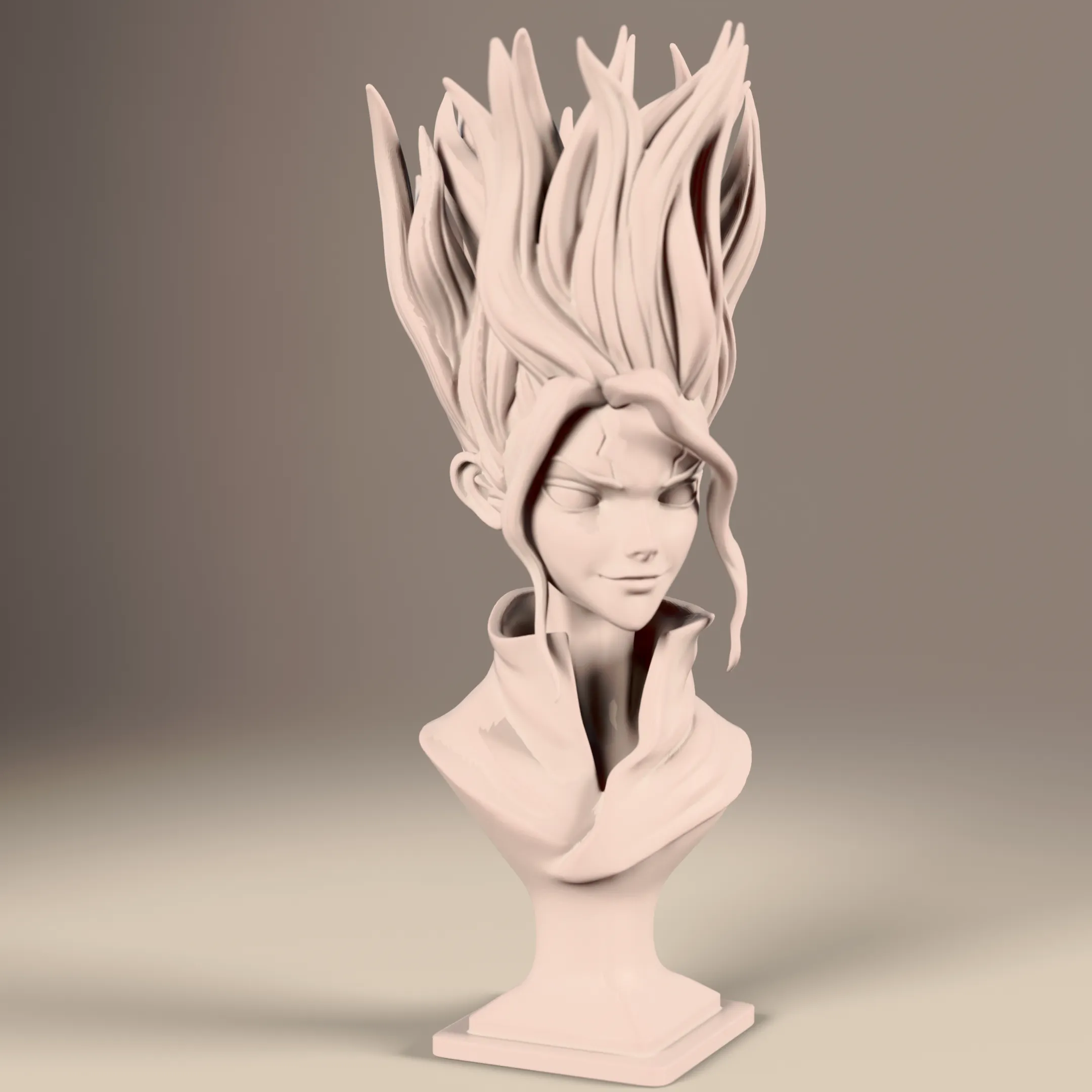 🧪 Senku Bust – Dr. Stone Fan Art 🚀