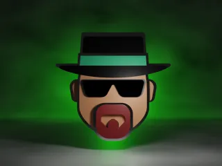 Heisenberg Logo / Flat Face, Keychain