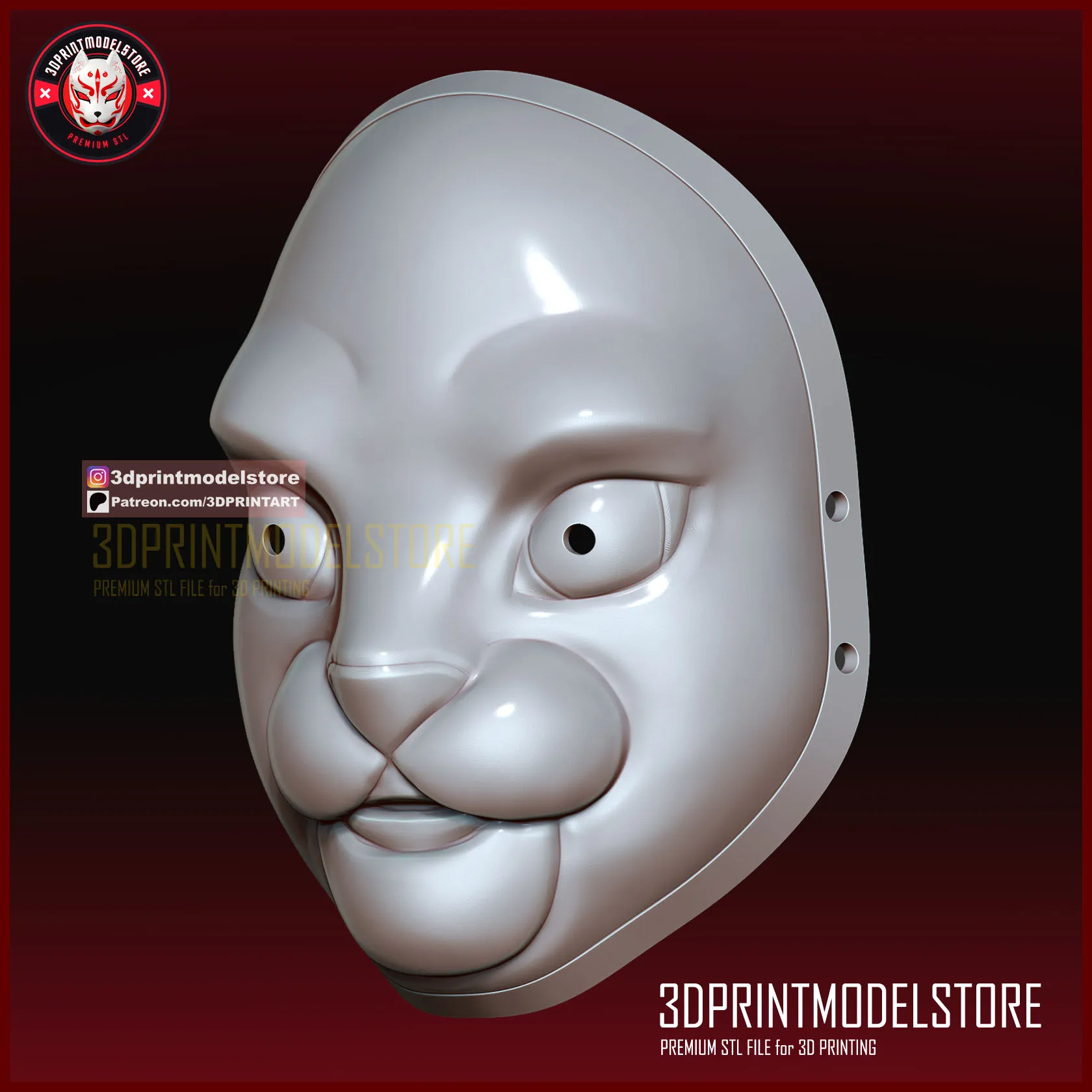Cosplay STL Download - Free Guy Rabbit Mask - Cosplay Mask - Halloween ...