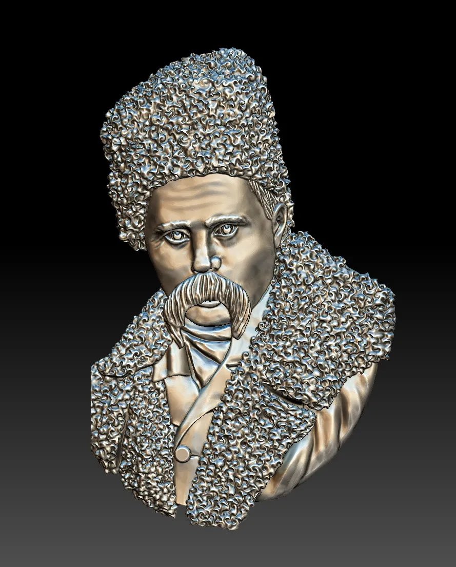 Taras Shevchenko Bas-Relief 3D Model – Ukrainian Icon & Wall