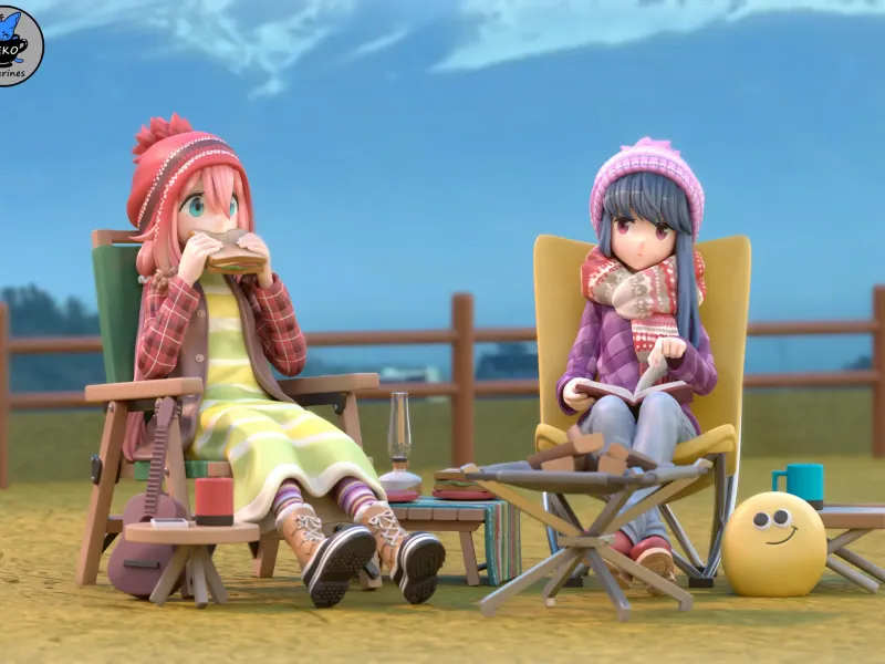 リンとなでしこ - ゆるキャン△ 3Dプリント用フィギュア