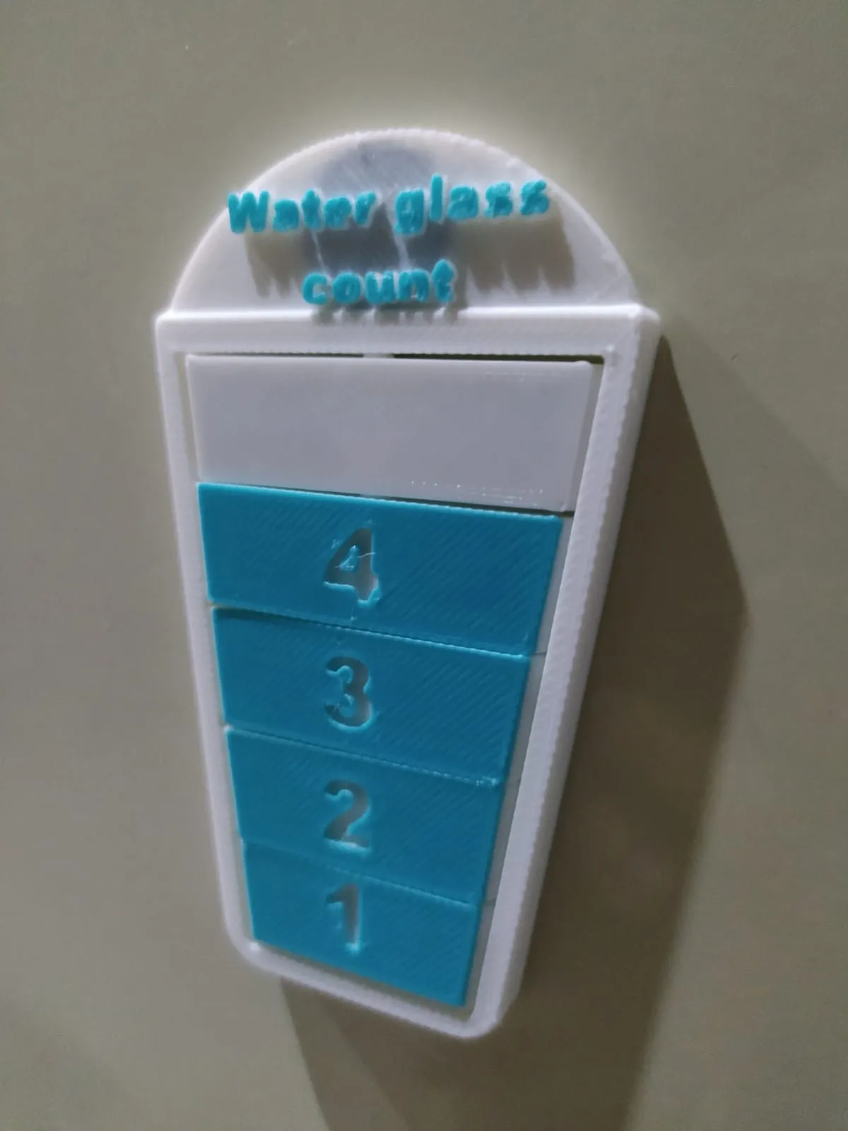 Glass water count fridge magnet