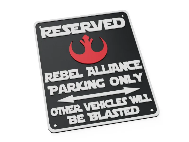 Rebel Alliance Star Wars Rebellion Fun Parking Warning Sign