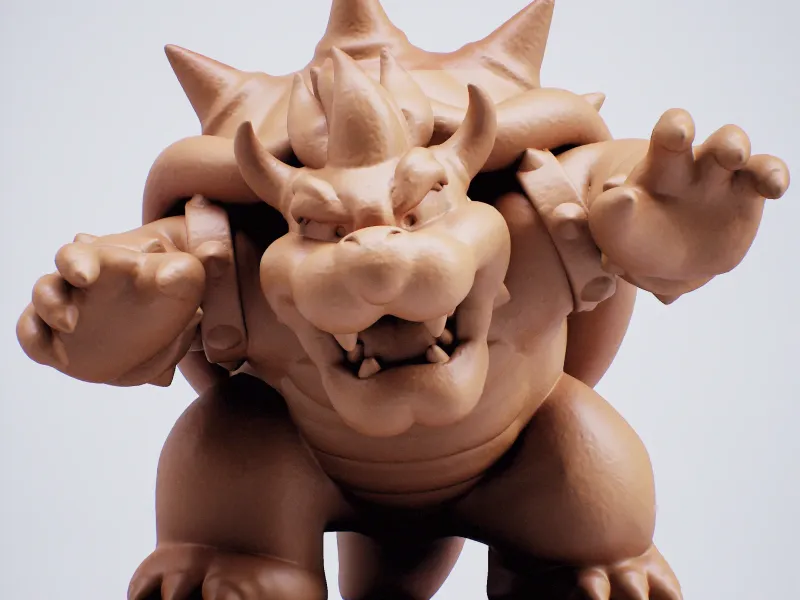 Clay/Stone Koopa king Mario bros - Rey Koopa con acabado Arc