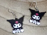 Sitting Kuromi earrings / Pendientes Kuromi sentada-0