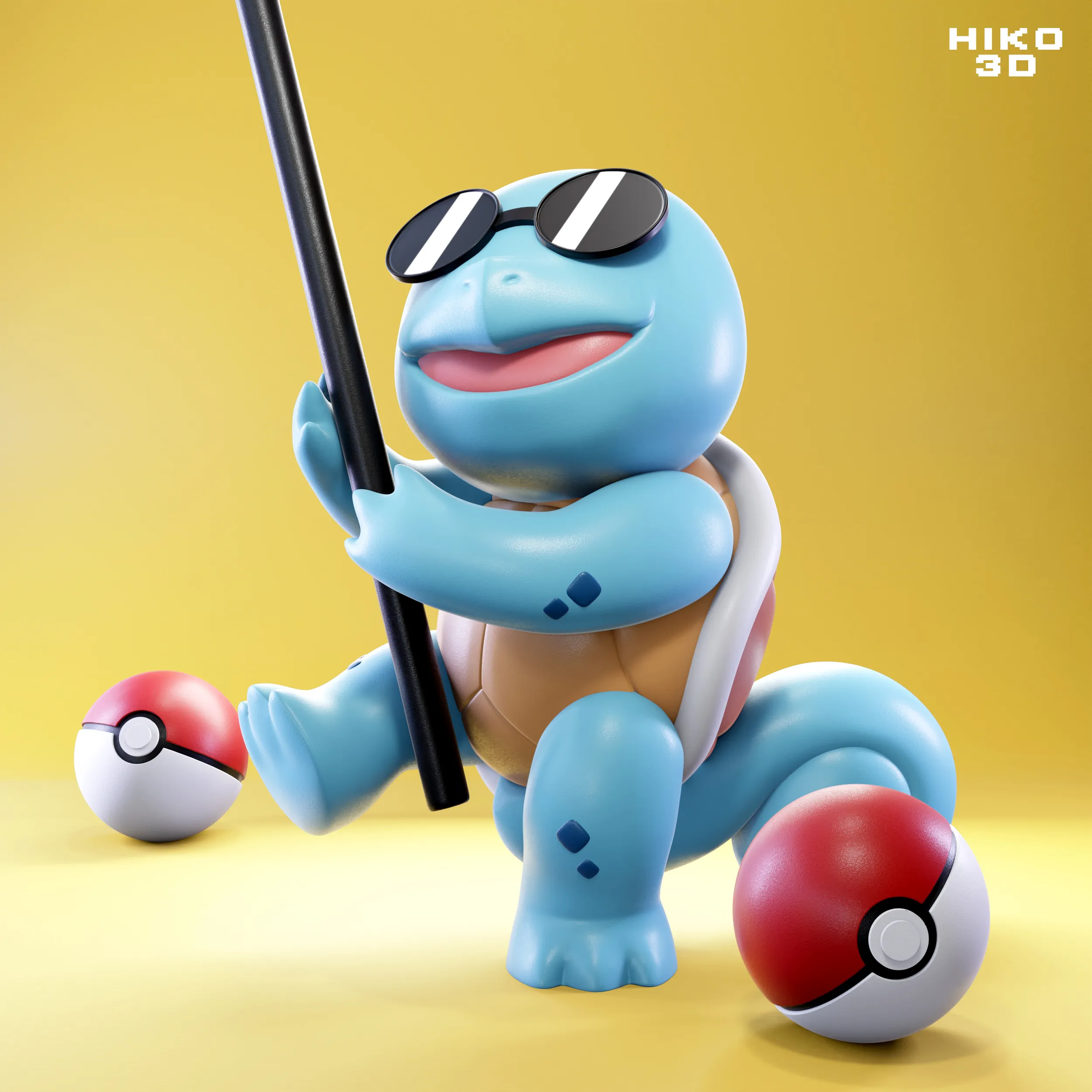 SQUIRTLE SQUAD CHIBI SHADES SUNGLASSES POKEMON 3 MODELS 3D model 3D  printable