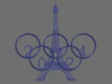 Eiffeltoren met Olympische ringen 2024 - muurdecoratie-1