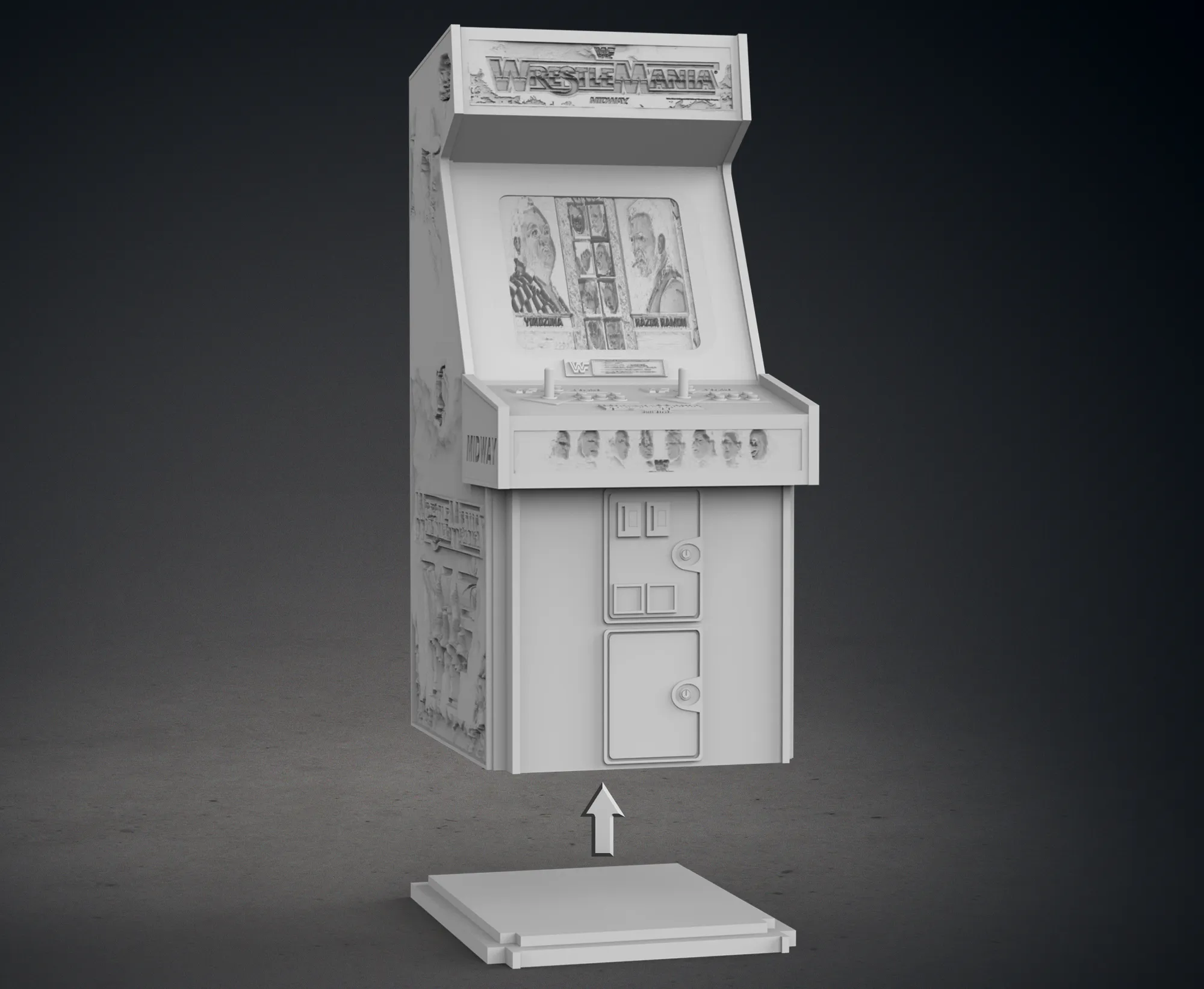 WWF - WrestleMania Arcade Cabinet with Lithophane