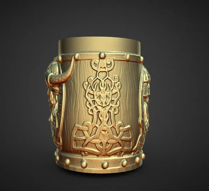 viking ale mug dragon handle