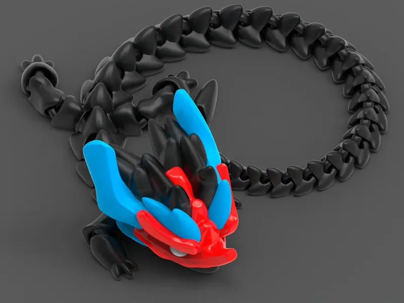 Articulated Dragon 014 - No supports - Print in place - STL