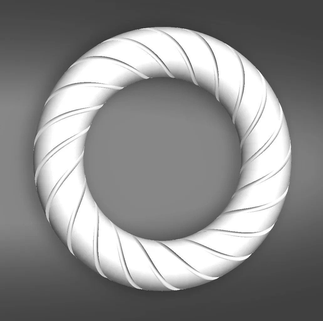 Orgone Scalar | Rodin Coil Torus STL | 105mm x 20mm Diameter