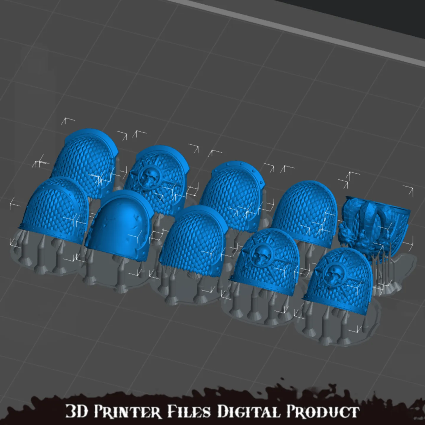 Space Marines Alpha Legion Shoulder Pads (Pre-supported)
