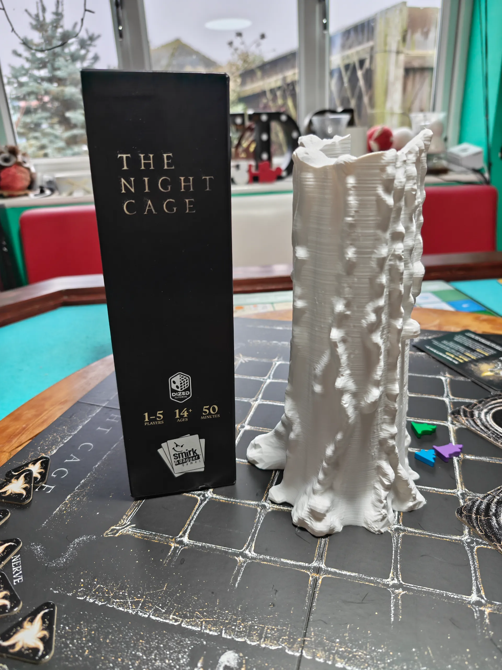 Candle tile holder for The Night Cage board game