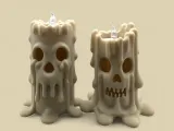 Spooky Melting Skull Candles –  Halloween Decor Tea Light Ca-2