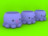 archivo STL de macetero y portalápices de pulpos bebé para impresora 3D-1