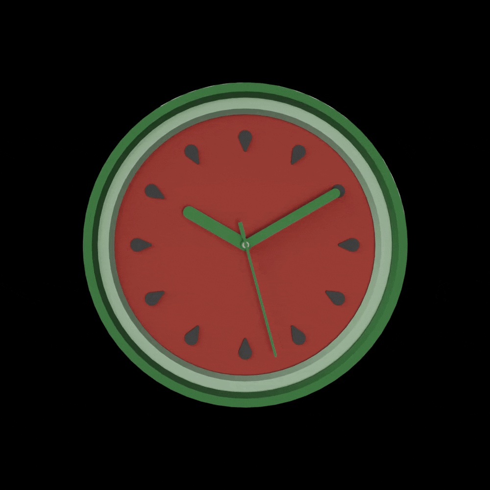 Watermelon Clock Set by Polymeria-6