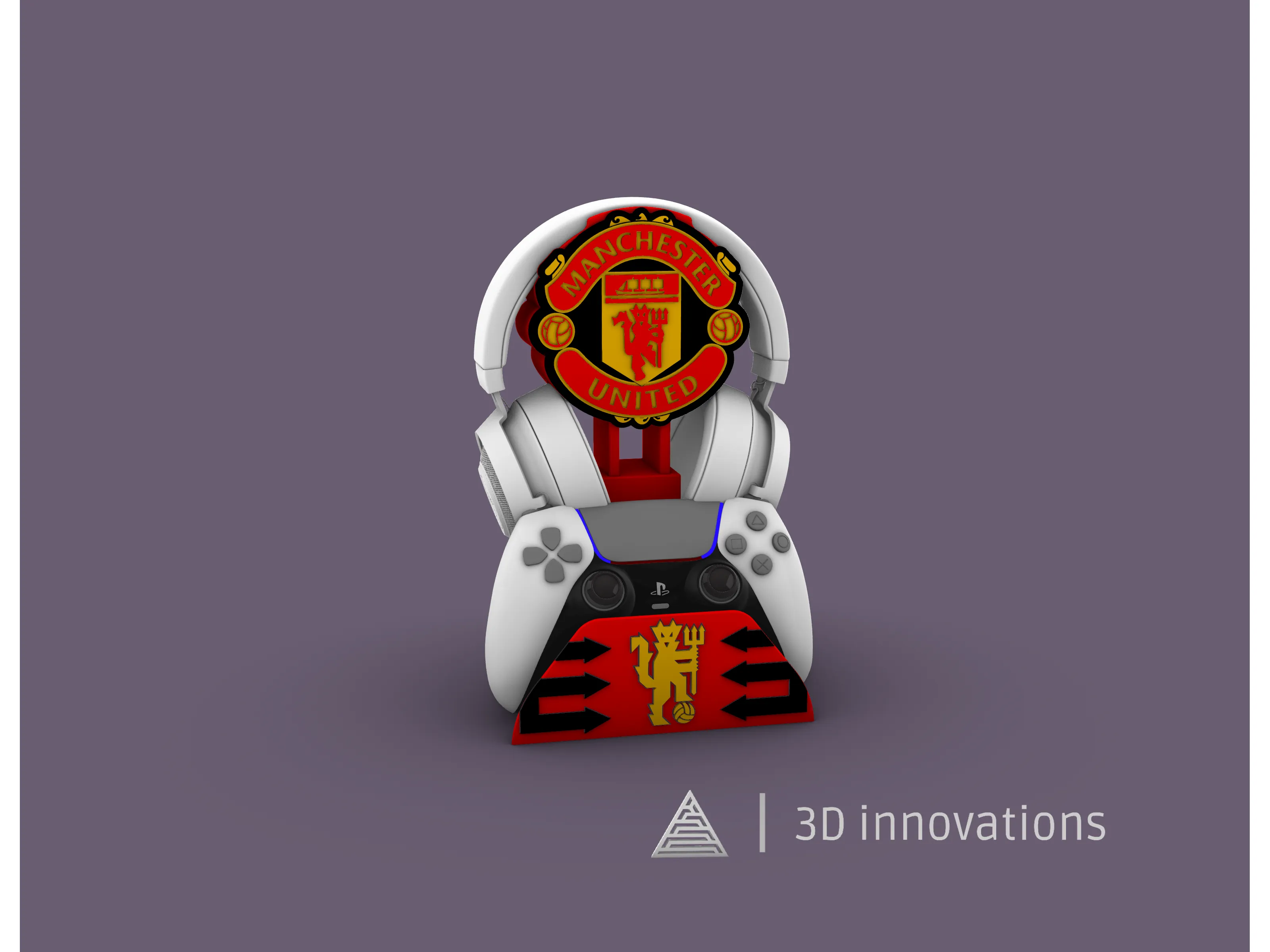MANCHESTER UNITED CONTROLLER HOLDER AND HEADPHONE PS5/PS4