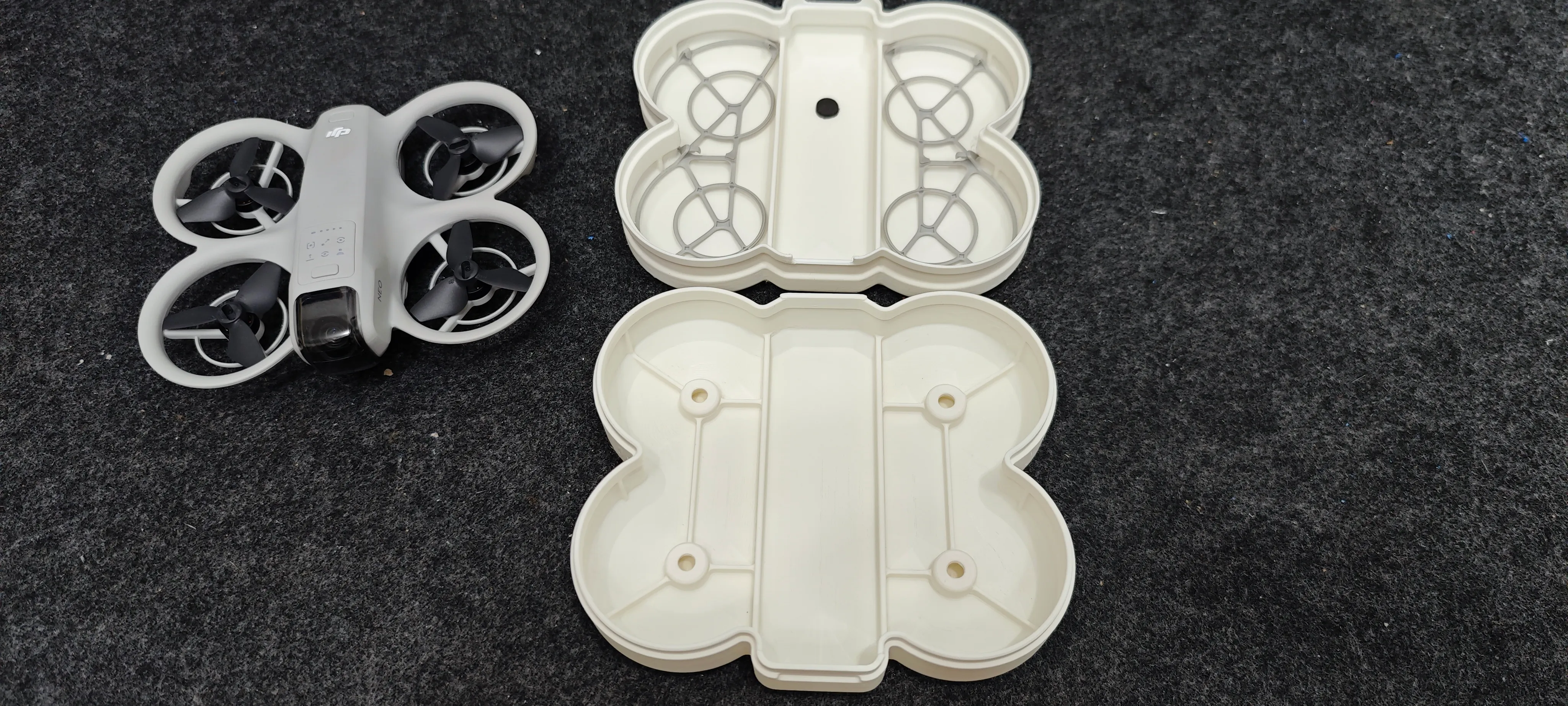 cool DJI Neo Drone transport box with bumper compartment!