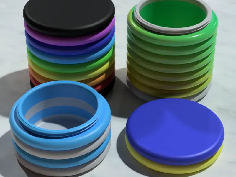 Containere drăguțe cu filet - multicolore
