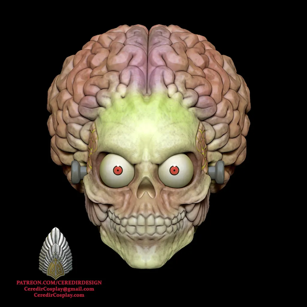 Mars Attacks Alien Mask 3D DIGITAL DOWNLOAD