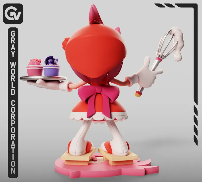 Characters & Creatures STL Download - Amy Rose Confectioner