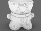 cookie GINGERBREAD MAN with scarf planter pencil holder-3