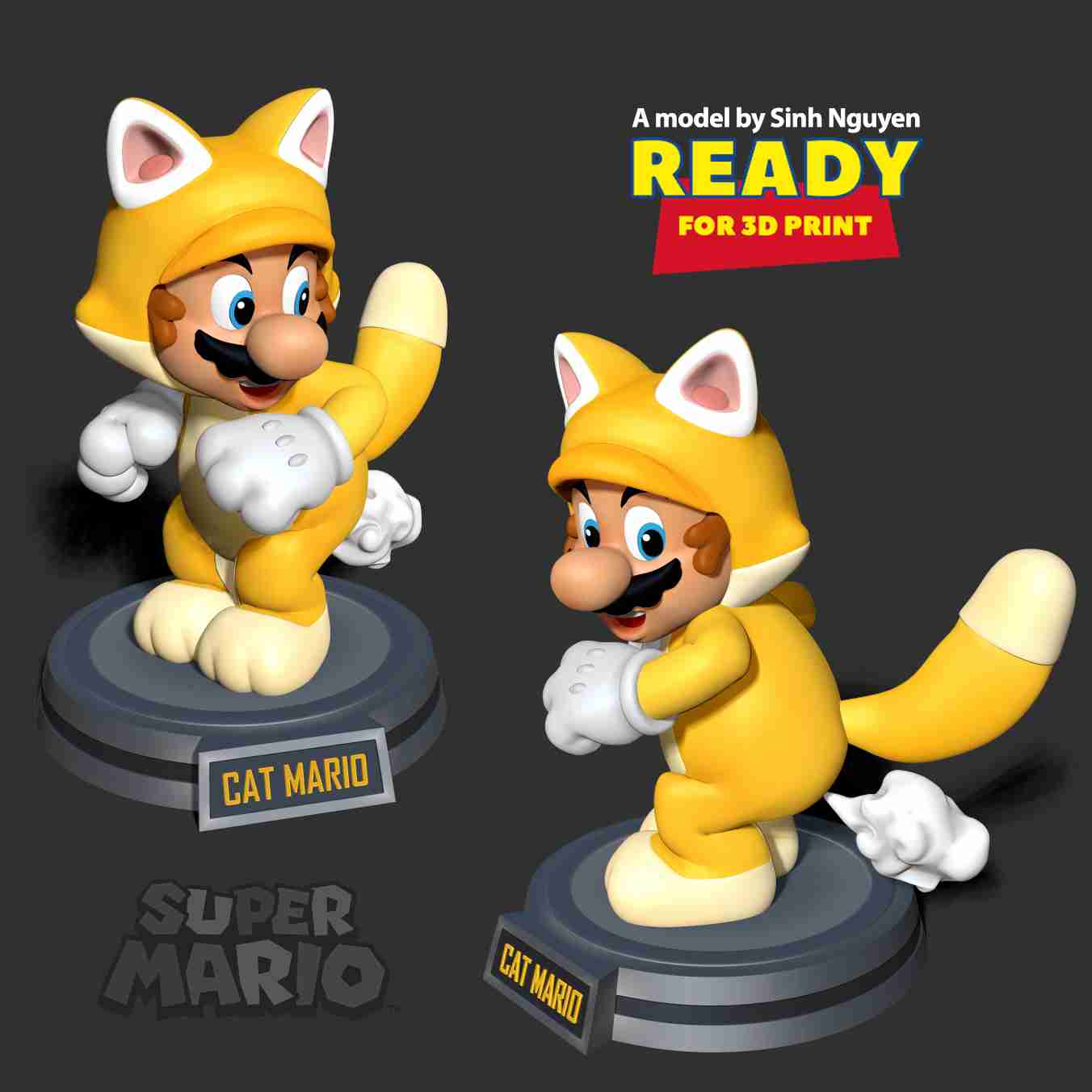 mario cat 3D Models to Print - yeggi