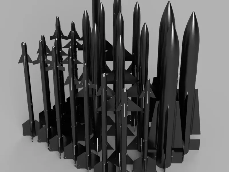 AMERICAN AIR TO AIR MISSILES [28 pack] | MODELING PROP
