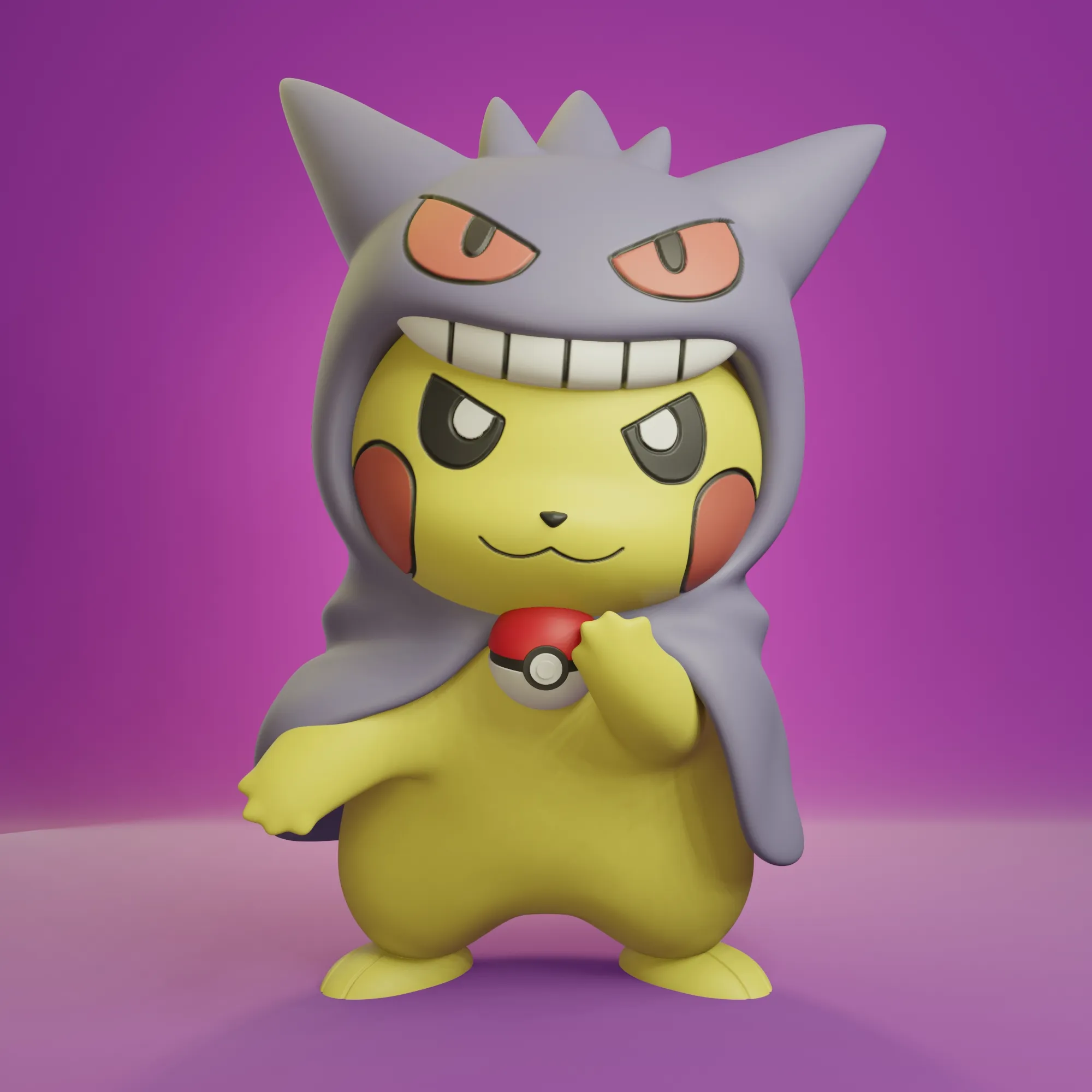 Pokemon - Cosplay Pikachu Gengar | 3D models download | Creality Cloud, image size:2000x2000
