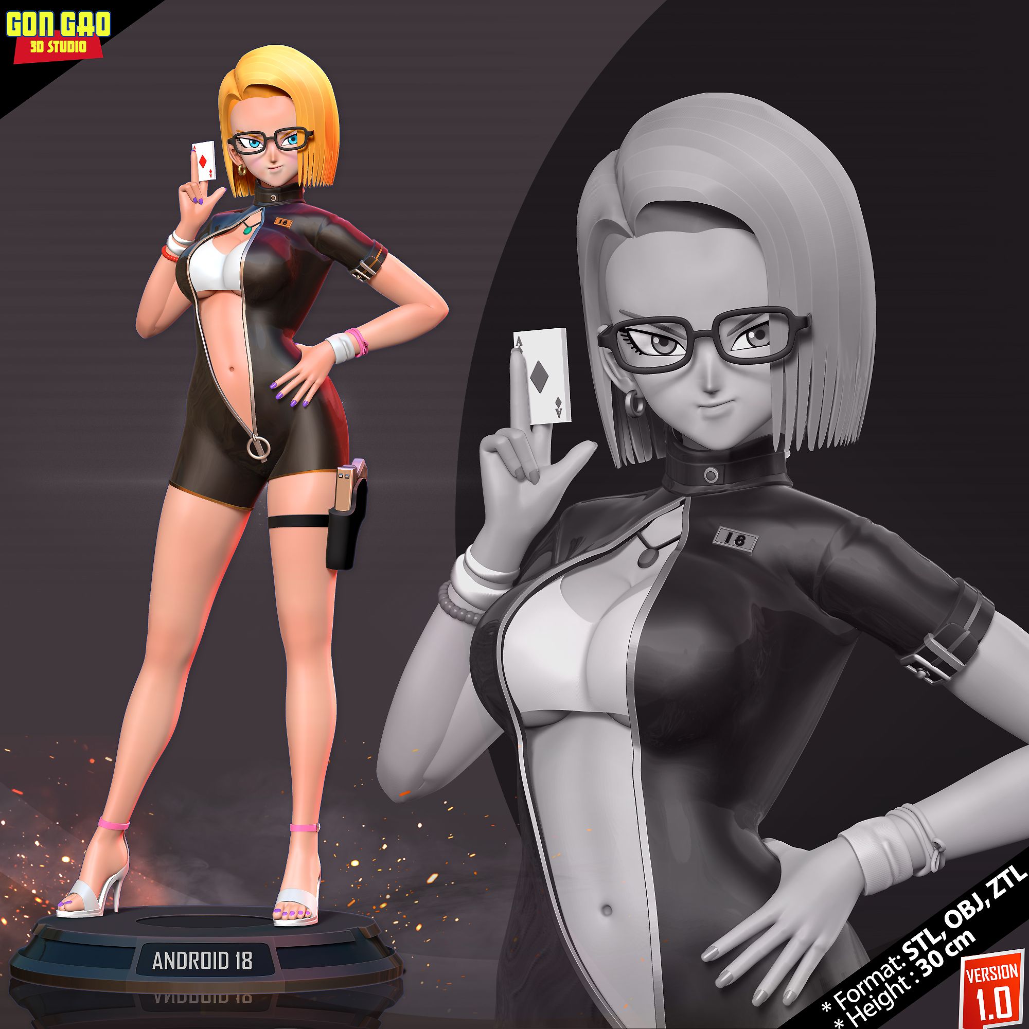 Android 18 - Poker girl | 3D models download | Creality Cloud