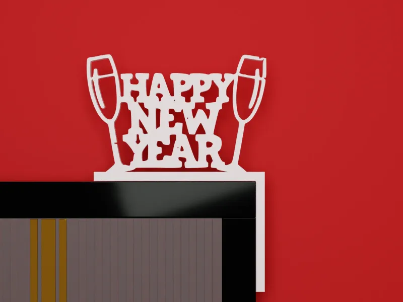 3D Printed Happy new year Door Corner Decoration