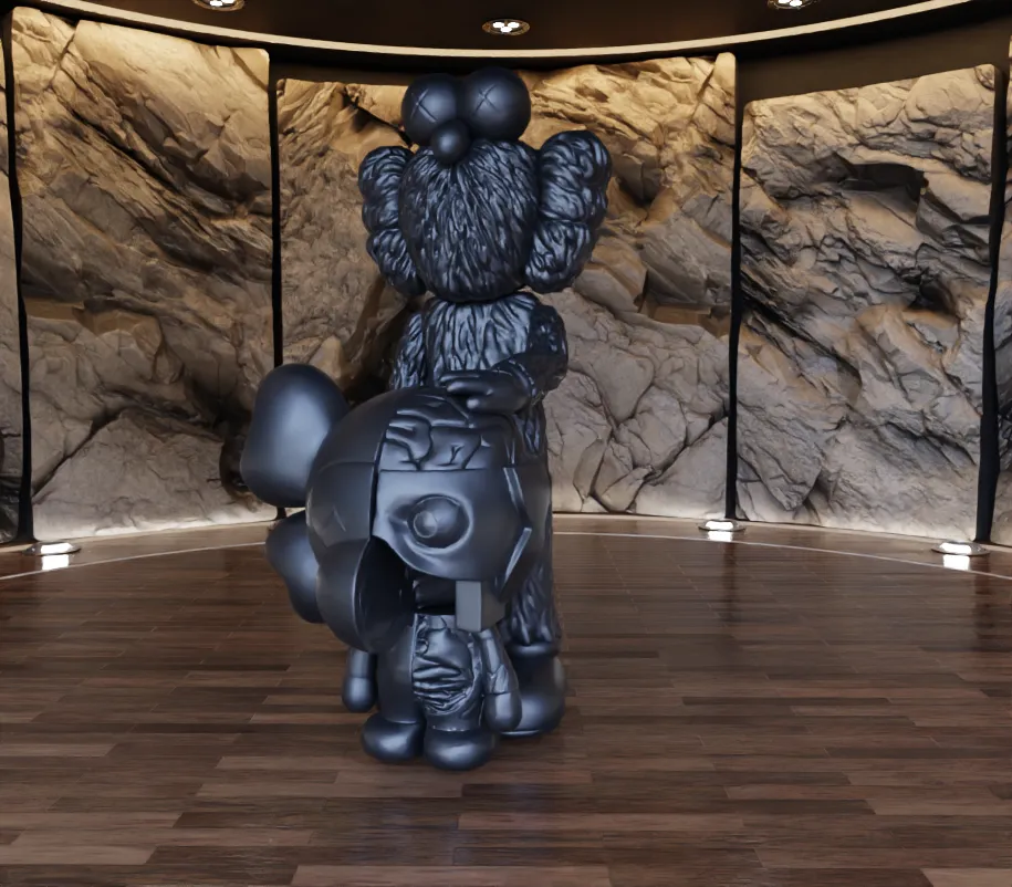Kaws BFF x Bape Milo Fan Art Toy