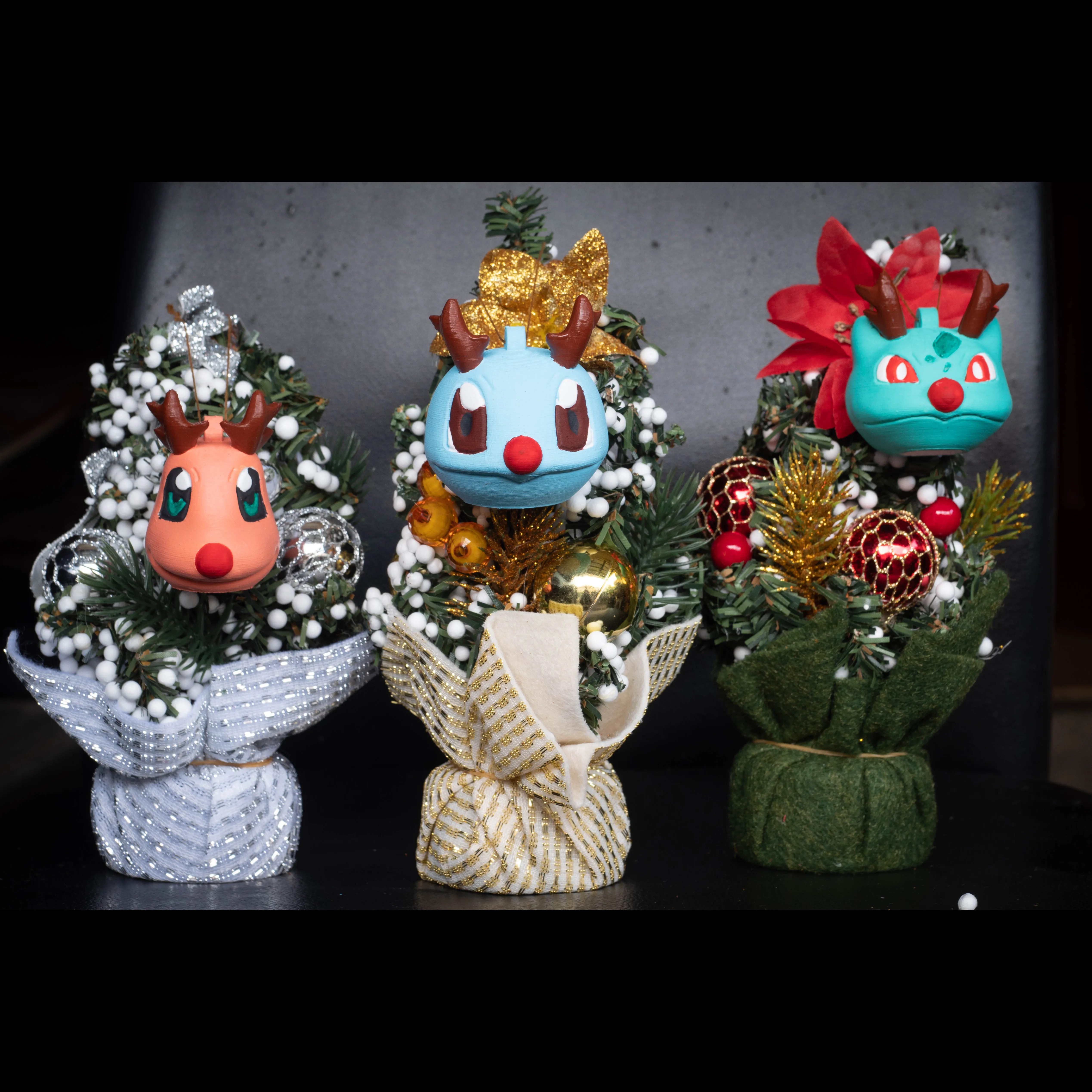 Pokemon Kanto Starters Christmas Tree Decor/Keychain