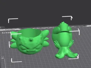 HANGING AXOLOTL PLANTER / PENCIL HOLDER / FLOWER POT