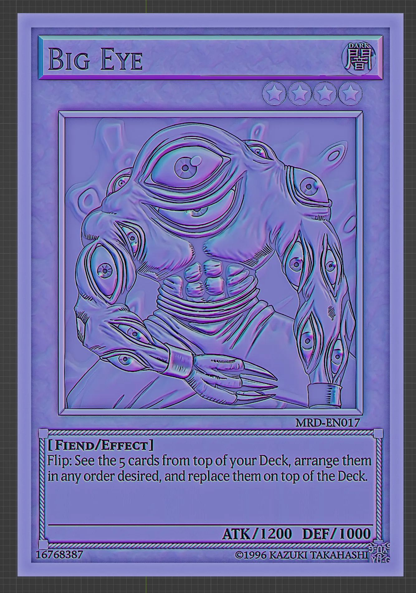 big eye yugioh card Yu Gi Oh Number 11 Super Rare Custom player and collector. Free Other STL Download -