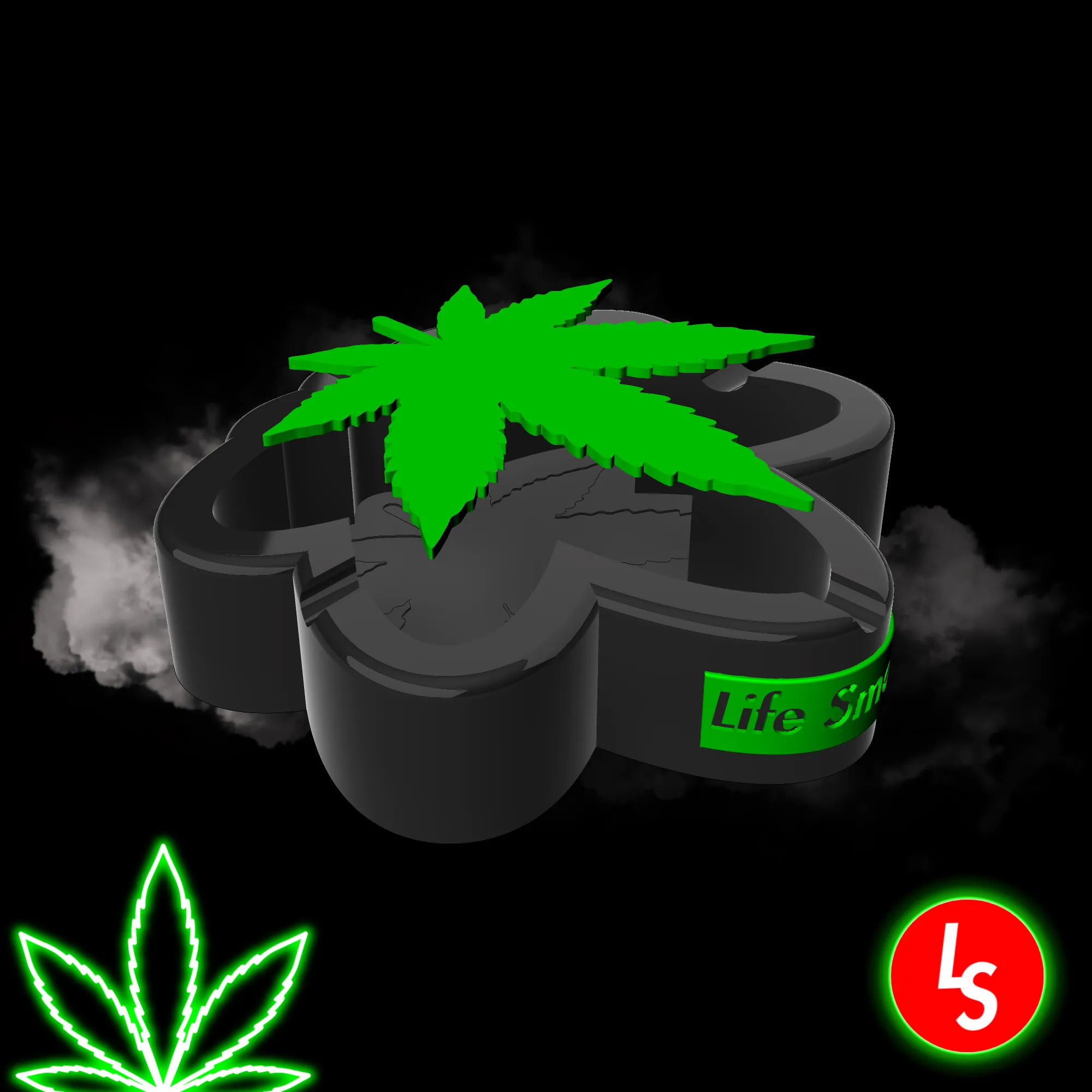Weed Leaf Ashtray and Tray