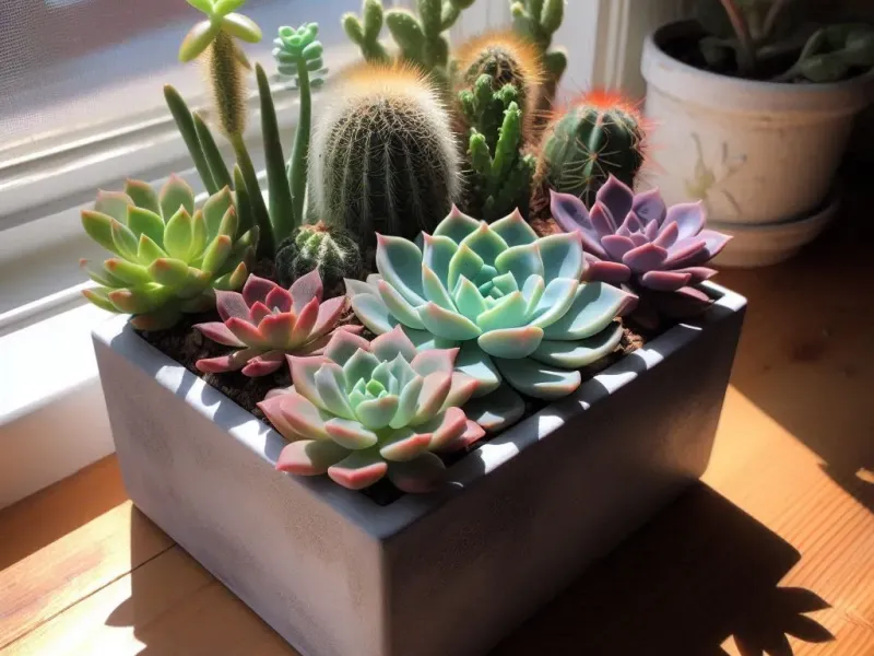 Fioriera per succulente minimalista dal design quadrato