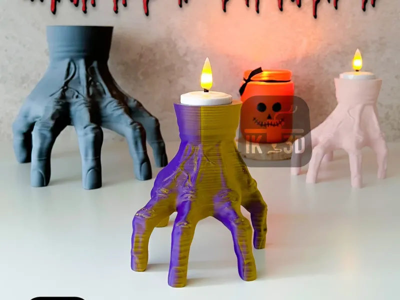 Statuetta Mano Inquietante + Portacandele + Portamatite