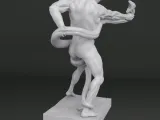Athlete Wrestling with a Python Statue-3