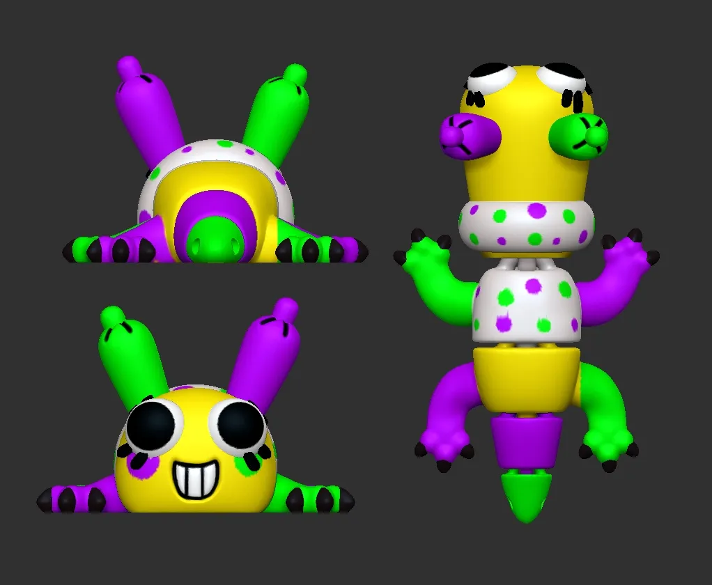 Dandys World Looey Flexi Articulated STL 3D Model Fanart