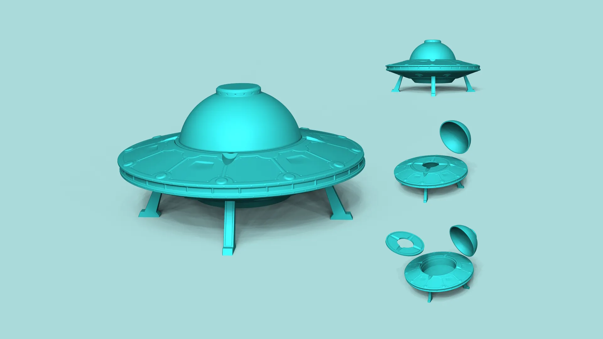 Home Decorations & Ornaments STL Descarga - UFO Ashtray Spaceship ...