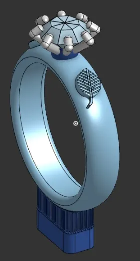 Engagement ring with leaves