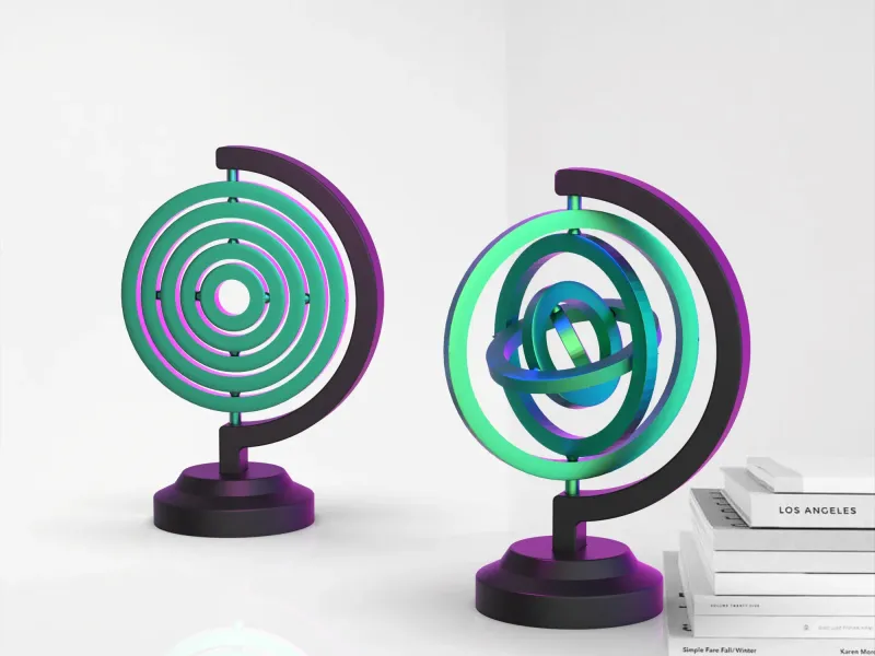 Gyroscope Fidget, Desktop Gyroscope Model, 3D Desk Toys