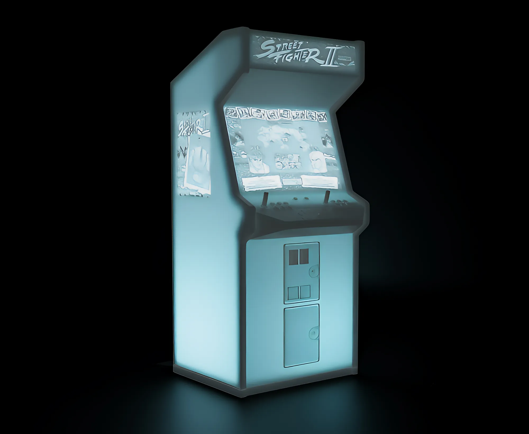 Street Fighter II Arcade Cabinet with Lithophane